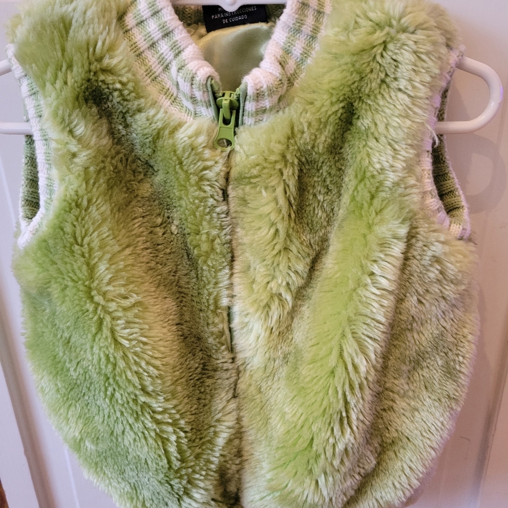 Size 24 months girls lime green vest.